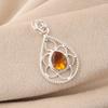 Citrine Gemstone 925 Sterling Silver Handmade Jewelry Pretty Pendant 1.40" For Wife PP-19-3