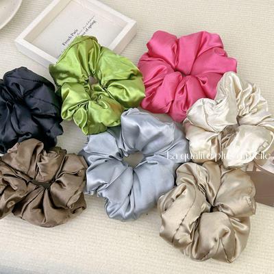 High-End Retro French Satin Pleated Hair Scrunchie