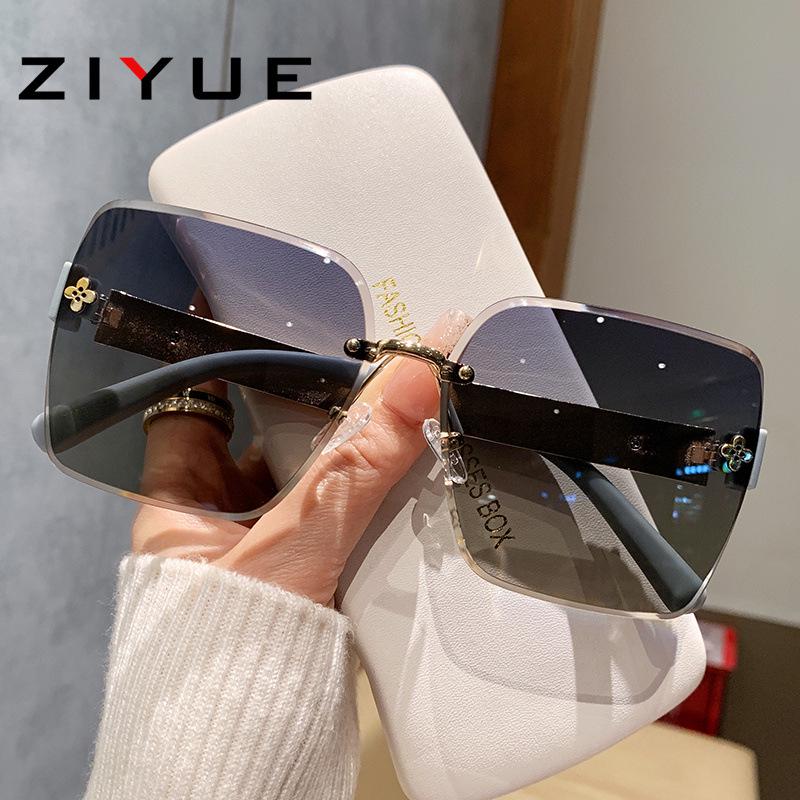 

Новые женские большие безободковые поляризованные солнцезащитные очки с защитой от УФ-лучей и градиентным дизайном обрезанного края