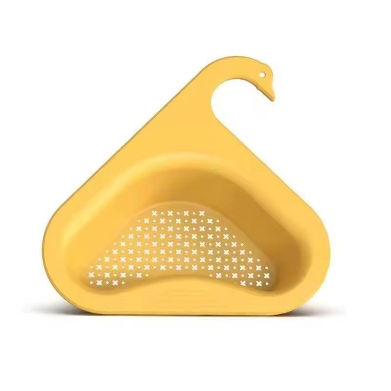 Sink Swan Drain Basket Household Punch-Free Kitchen Vegetable Washing Multi-Functional Pool Triangular Plastic Water Filter Rack