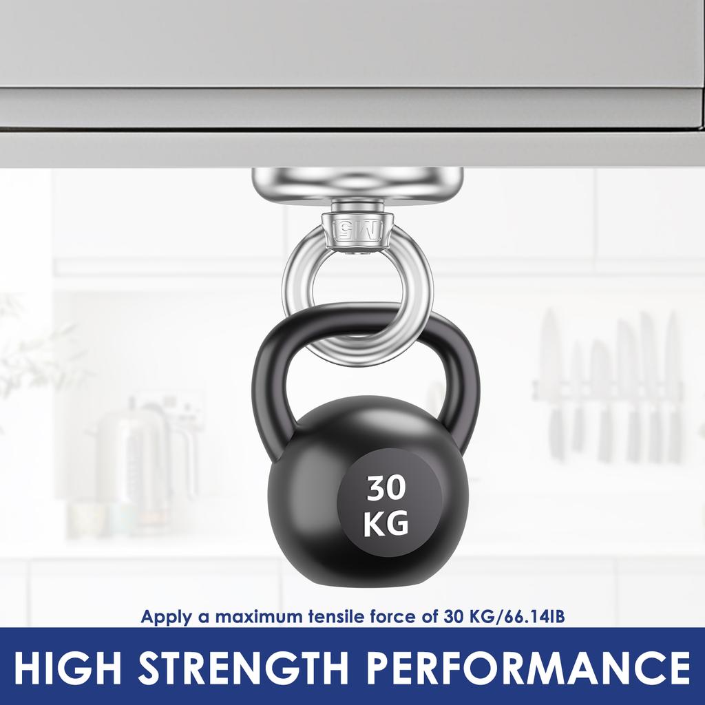 5Pcs Magnet Strong 32 Mm Neodymium Eyelet Strong Pot Magnet Hook 30 Kg/66 Lbs Adhesive Force for Garage Warehouse RV