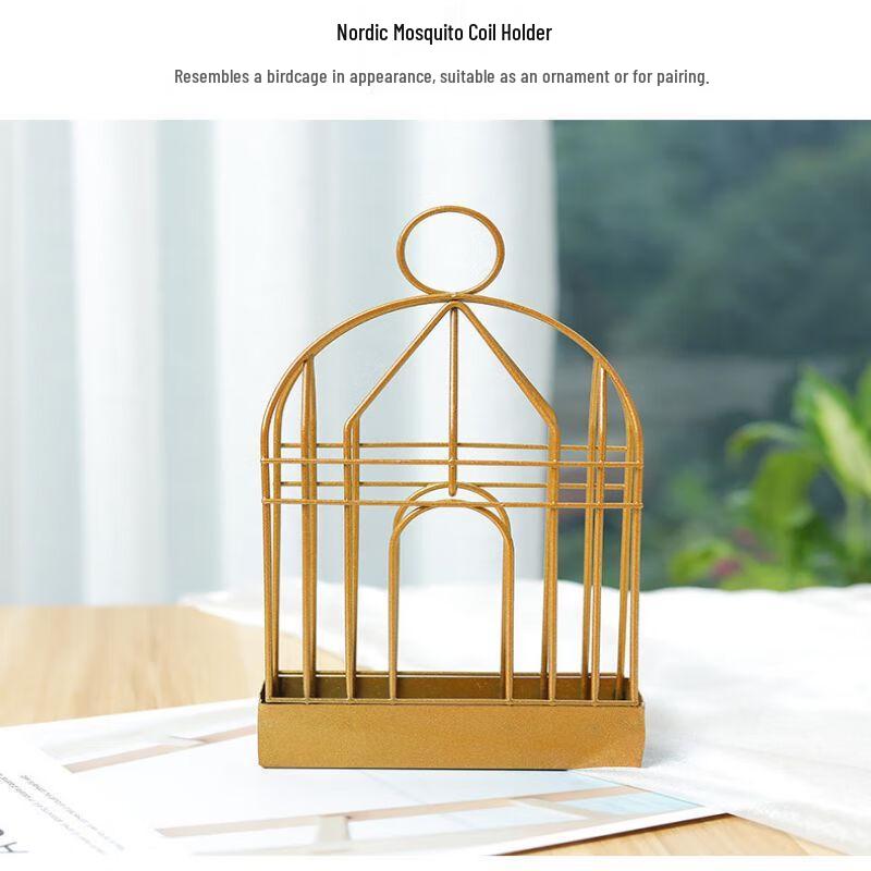 Portable Wrought Iron Birdcage Mosquito Coil Holder