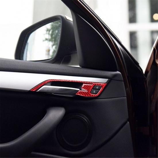 16Pcs Red Carbon Fiber Interior Door Control Kit Cover Trim For BMW X1 F48