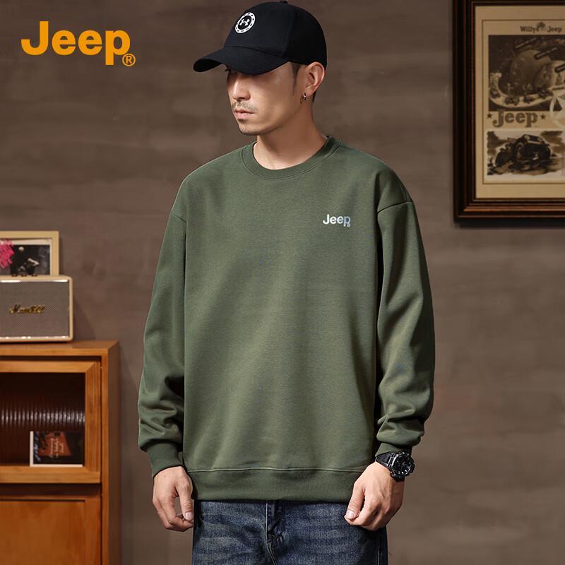 Jeep Men's Round Neck Loose Fit Sweatshirt