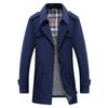 Men's Mid-Length Business Casual Windbreaker Jacket - Spring/Autumn, Anti-Wrinkle, Dad's Style, Plus Velvet Trend.