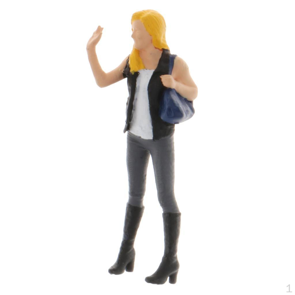 

1:64 Miniature Street Men Dolls Decoration Figure Model for Doll House Black Waistcoat