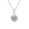 Yin Baichuan S925 Sterling Silver Moissanite Heart Swirl Pendant Necklace - Elegant Ins Style Clavicle Chain for Women