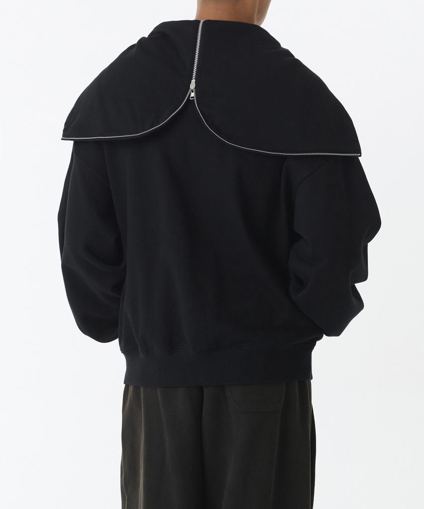 Musinsa Standard Extra Oversized Open Hooded Sweat Zip-Up [Black]