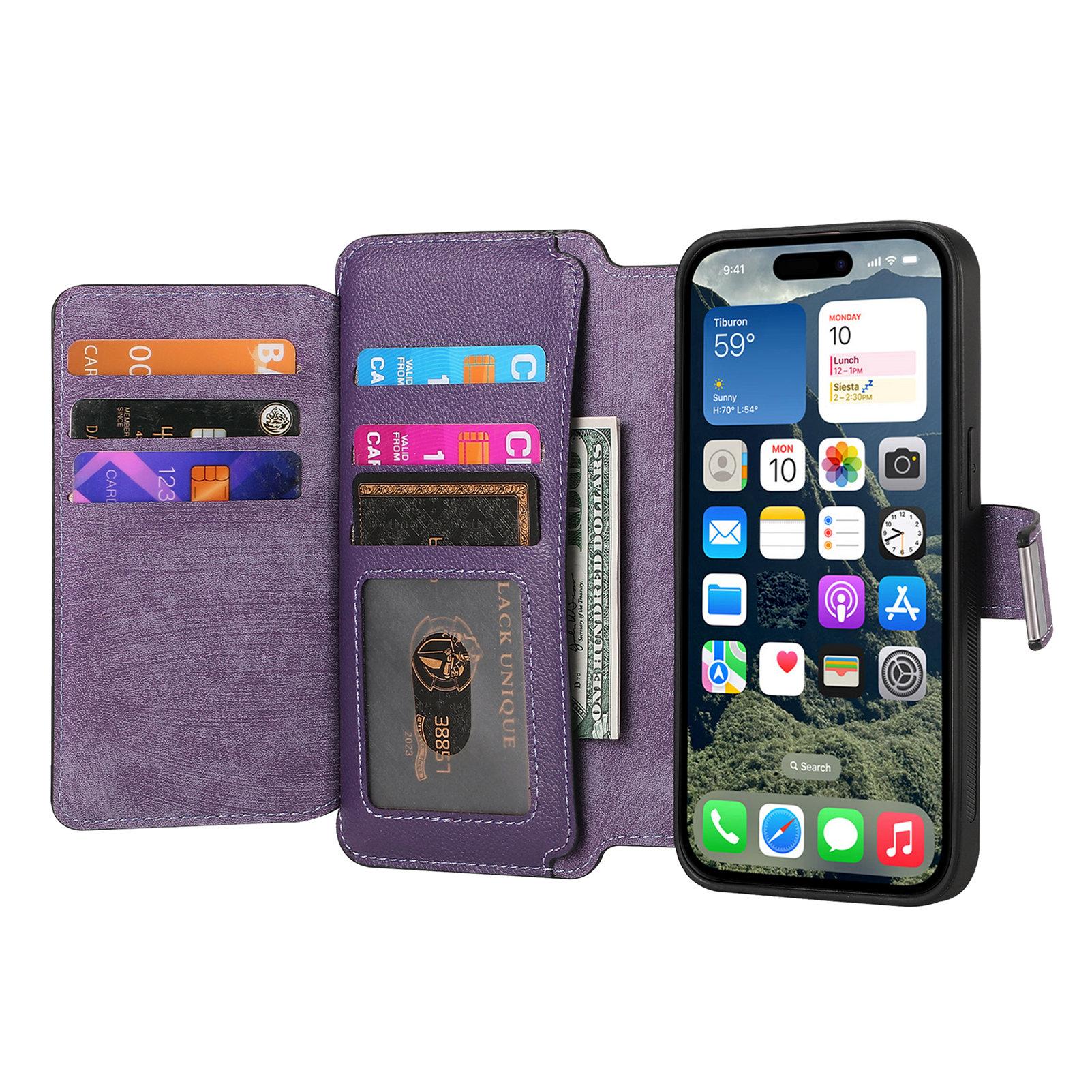 

CASENEO MW-02 For iPhone 16 Leather Case Detachable Magnetic Phone Cover