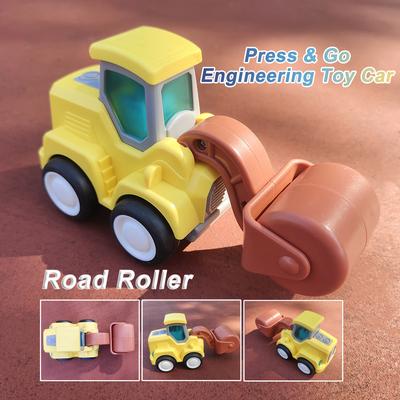 Colorful Toy Trucks for Kids, Including an Excavator, Road Roller, Bulldozer, And Pile Driver, Perfect As Christmas Or New Year Gifts for Boys.