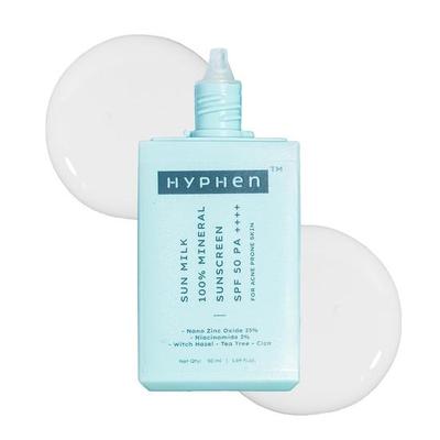 Hyphen Sonnenmilch 100% Mineralischer Sonnenschutz LSF 50 PA++++ UV+ Blaulichtschutz, 25% Nano-Zinkoxid | Für Frauen und Männer - 50 ml