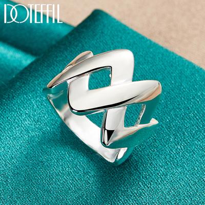 Anello geometrico numero 8 in argento sterling 925, gioielli da sposa alla moda