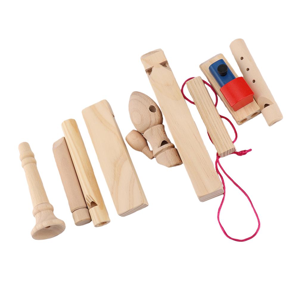 10 Pcs Bird Call Set Handmade Wood Bird Whistle Set for Classroom Teaching Outdoor Exploration
