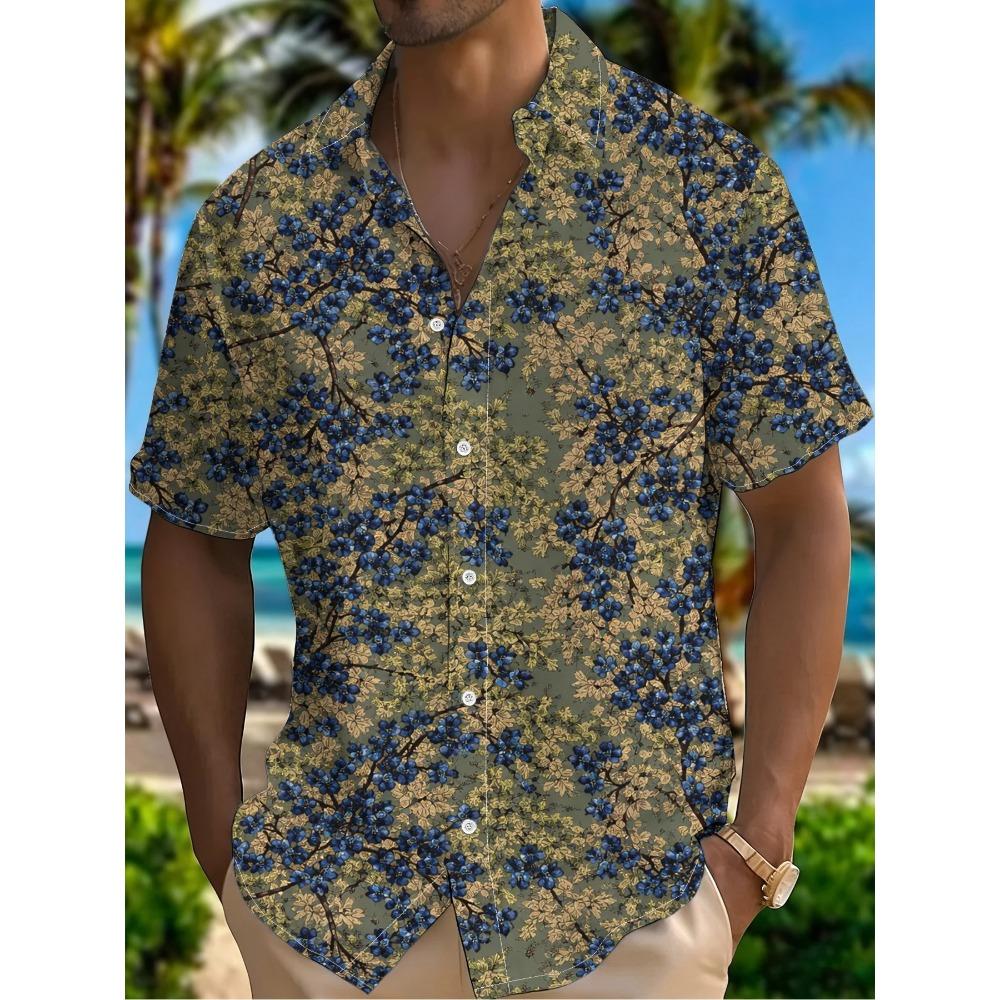 

High Street Summer Tropical Men s Hawaiian Shirt Man Short Sleeve Casual Print Fashion Streetwear Vacation Tops XL