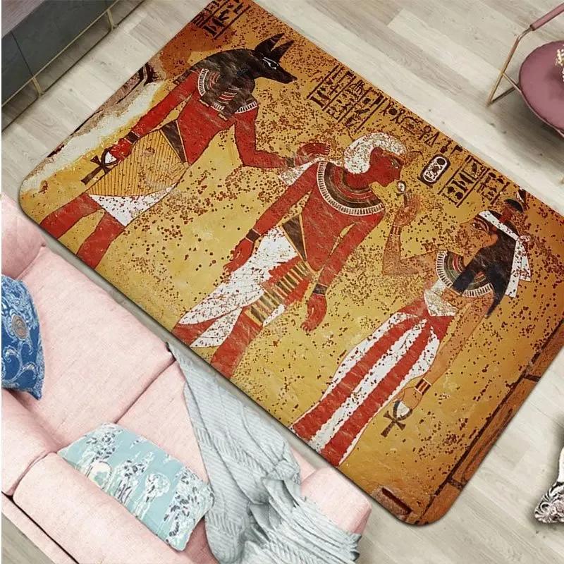 Ancient Egypt Egyptian Door Mat - Non-Slip Home Decor Washable Rugs for Kitchen, Corridor, Bathroom & Hallway Entrance