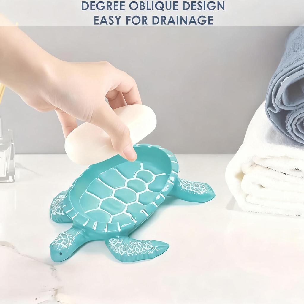 Bar Soap Holder Tortoise Dispenser Decor Self Draining Soap Dish For Kitchen Sink Bathroom Bathtub Home Shower Countertop