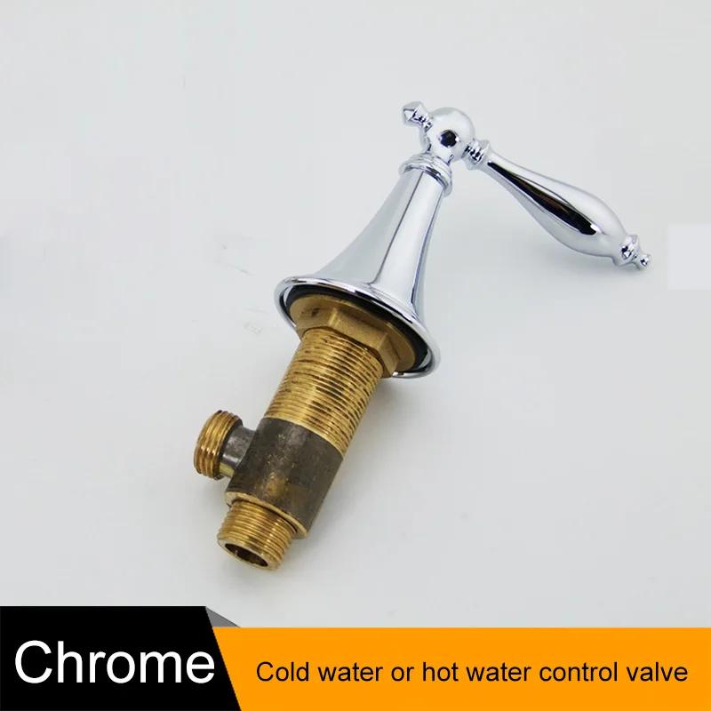 BAKALA Robinet de baignoire en laiton chromé avec robinet de contrôle d'eau chaude et froide, mitigeur de baignoire et douche, ensemble de 3 pièces avec interrupteur