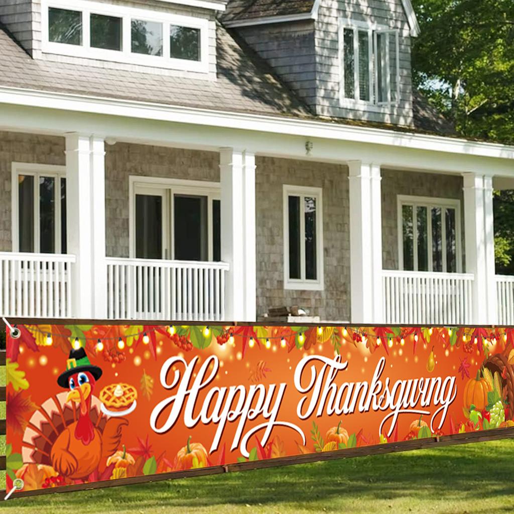 Thanksgiving Harvest Turkey Party Decoration Outdoor Garden Garden Banner Poster