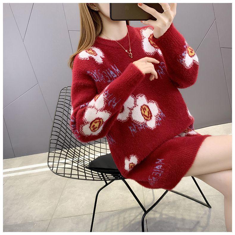 WTEMPO Women Long Sleeve Pullover Sweater Soft Comfortable Jumper Fashion Knitwear Loose Sweater