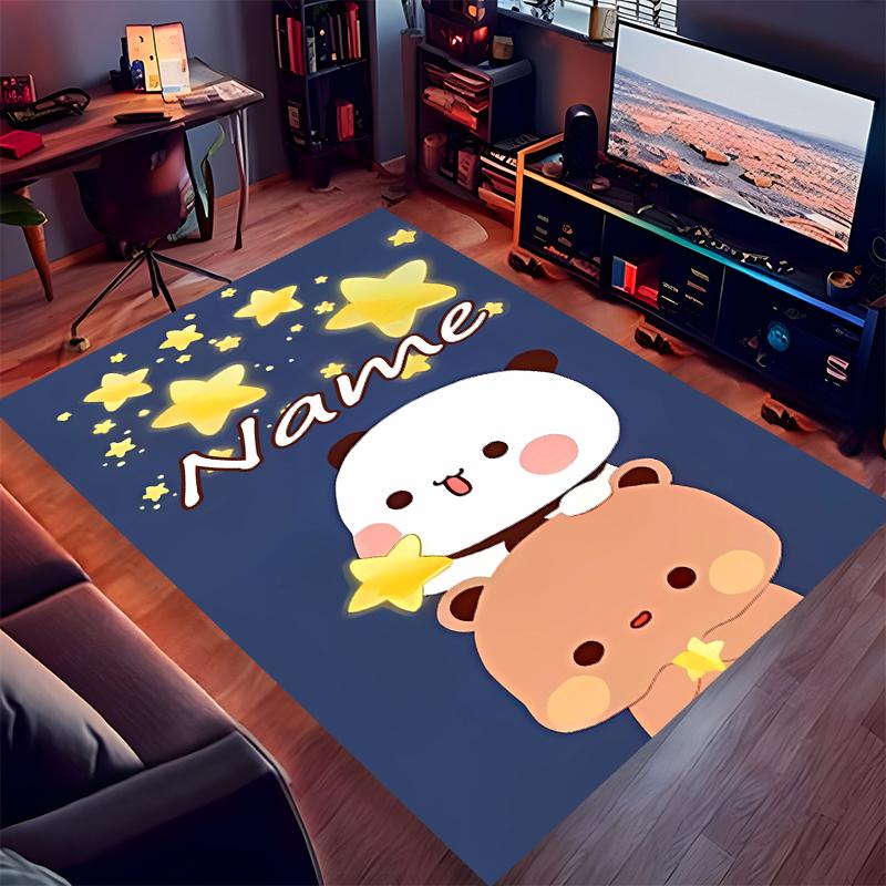 Custom Personalization Bubu and Dudu Print Area Rug - Soft, Washable Non-Slip Indoor Mat,Living Room,Home&Office Decorative Rug