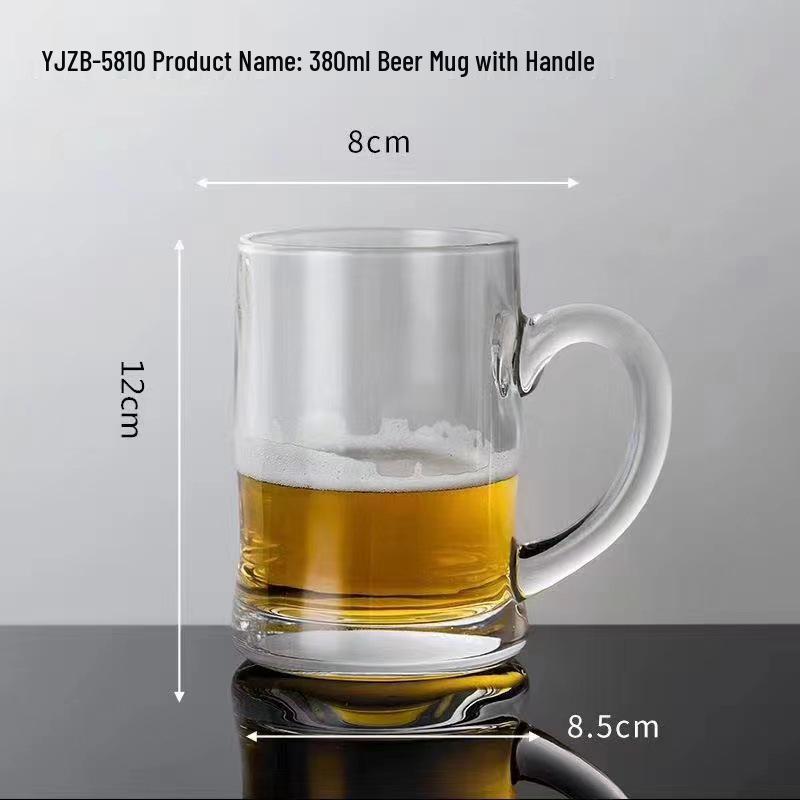 Large Capacity Waist-Slimming Crystal Beer Mug - Thickened Wheat Craft Glass for Household Use