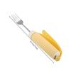 Silicone  Handle Anti Tremor Fork Metal Main Adaptive  Fork Anti Drop Aid Fork  Self Feeding