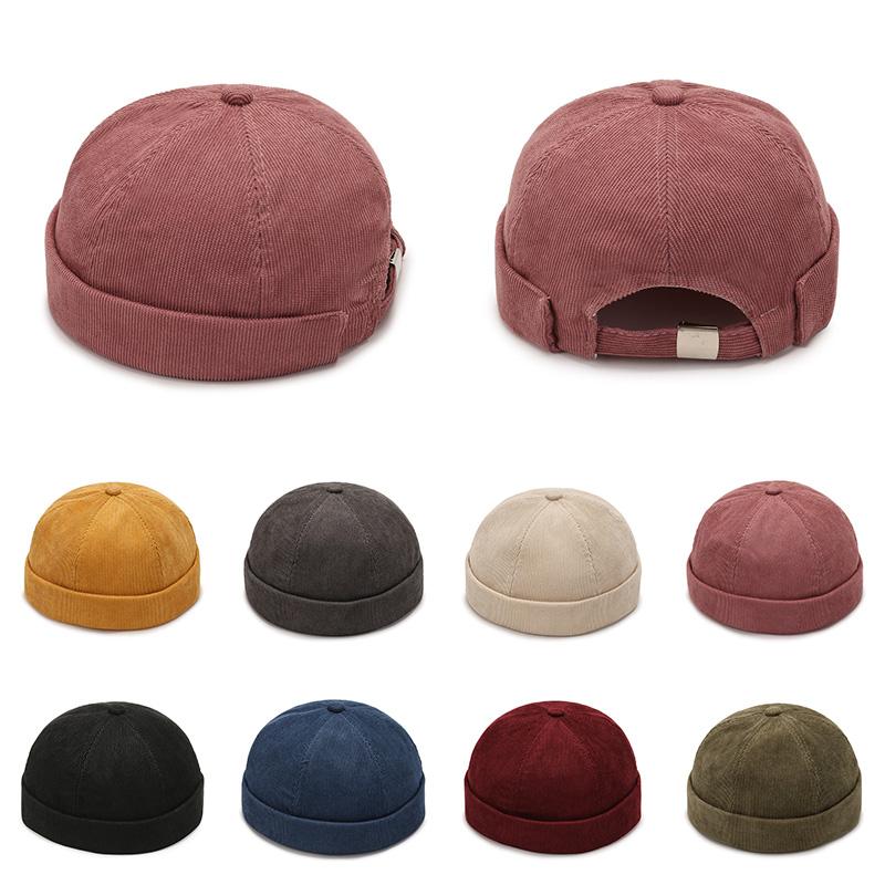 Letní Vintage Bavlněná Bezkrajná Čepice Beanie Klobouk Přenosné Hip Hop Klobouky Muži Ženy Docker Klobouky Jednobarevné Klenuté Klobouky 2023
