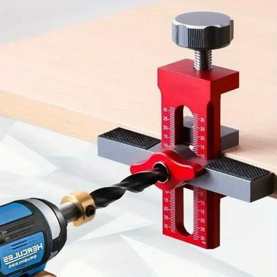1PC Wardrobe Cabinet Door Panel and Rebounder Punched Mounting Jig Woodworking 10mm Doweling Drilling Guide Locator Installing Clip
