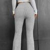 2025 Women's Fashion High-Waisted Flared Pants Slim Fit Solid Color Casual Long Trousers for Autumn Winter