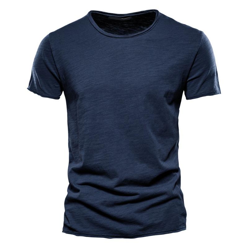 Summer men's new solid color V-neck short-sleeved T-shirt  men's fashion