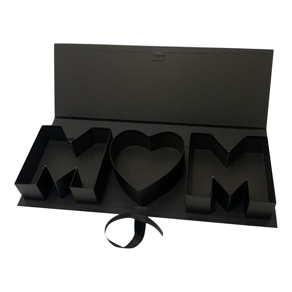 Mother Birthday Gifts Box  ''Mom'' Letter Empty Box Cardboard Fillable Paper Gift Flower Chocolate Packaging For New Mom Mother Birthday