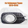 Stoßstange vorne Nebelscheinwerfer Blende Gitter Abdeckung Kappe Mit Chrom Passend für VW Tiguan 2012 2013 2014 2015 2016 2017 2018, Ersatz für 5N0853666H (Recht