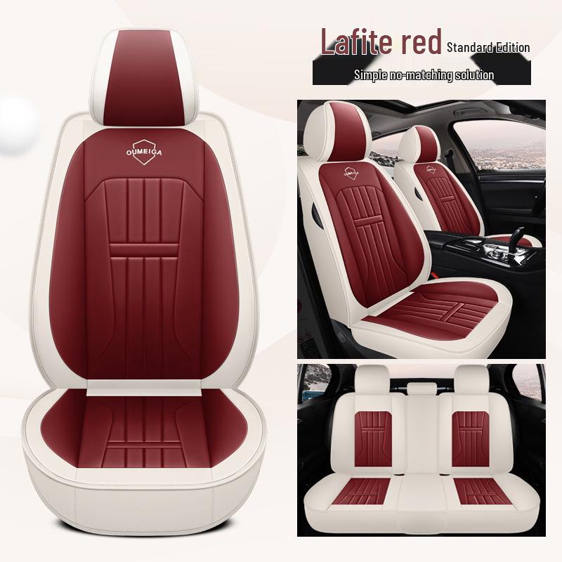 Universal Leather Car Seat Cover for All Seasons - Full Surround Cushion
