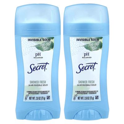 Solide Transparent à pH Équilibré, Anti-transpirant/Déodorant, Fraîcheur de Douche, Lot de 2, 73G (2,6 oz) Chaque