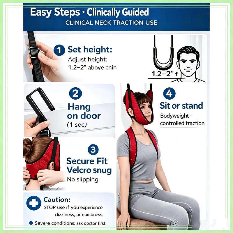Medical Grade Door Hanging Cervical Brace Upgraded Thickened Neck Support for Home Cervical Pain Relief Traction Device
