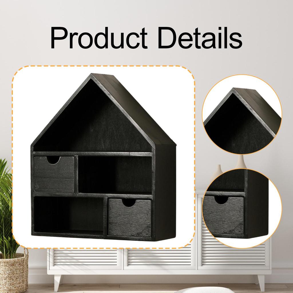 Wooden Display Case Vintage Wall Mounted Curio Cabinet Organizer Shelf for Figures Collectibles and Room Decor
