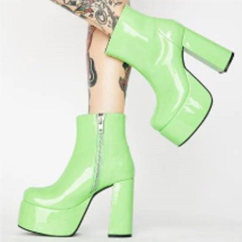 Wiosna i jesień nowe modne botki jednolite botki do kostki duży rozmiar 43 na grubym obcasie krótkie h ciepłe damskie buty