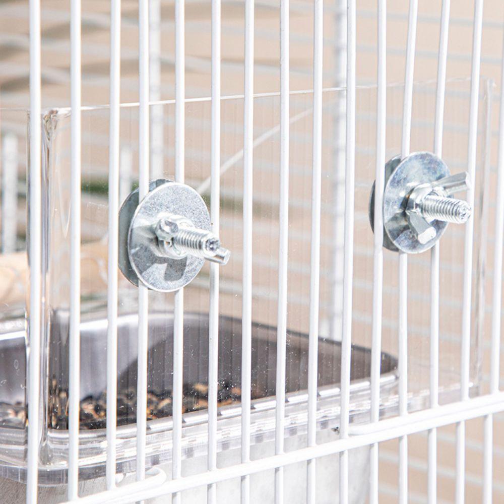 Anti Splashing Cage Mounted Bird Feeder Large Capacity Parrots Food Container Budgie
