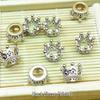 Zircon Inlaid Flower Buddhist Bead Spacer Bracelet Pendants