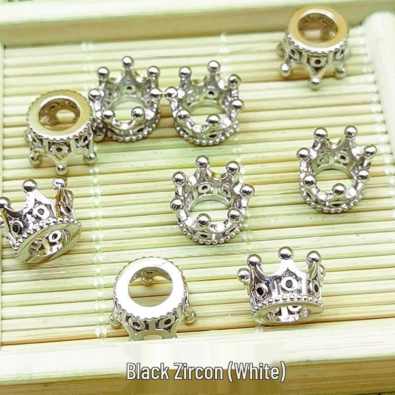 Zircon Inlaid Flower Buddhist Bead Spacer Bracelet Pendants