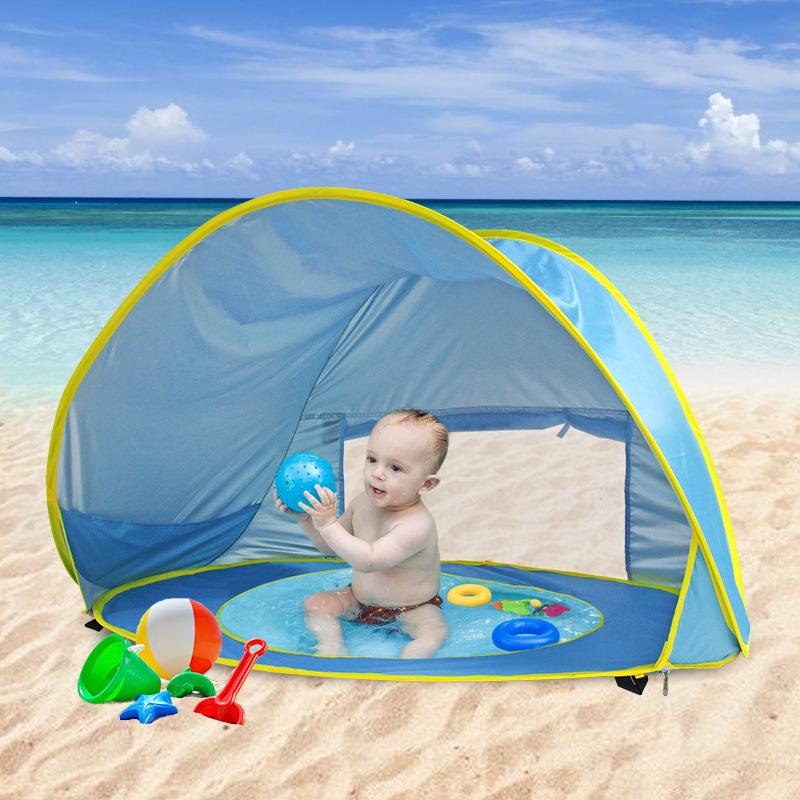 

Baby Beach Tent Sunshade Children s Tent Outdoor Sunscreen Baby Playing Water Castle Folding Simple Quick Opening Tent