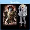 Stephen Kings Det Skræmmende Klovn Joker Pennywise Cosplay Kostume Høj Kvalitet Materiale Og Holdbart