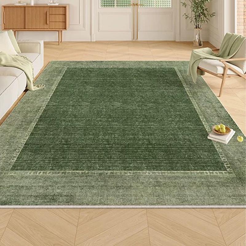 Carpet for Living Room Carpet Machine Washable Anti-slip Floor Mat French Persian Green Rug Large Size Home Decor Rugs Alfombra