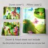Dinosaurs and Toy Trucks Bedding Duvet Cover Set Duvet Cover Pillowcases Home Decor (1 * Duvet Cover 2 * Pillowcases, Without Duvet Insert)