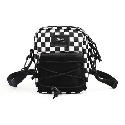 Black And White Checkerboard Patchwork Polyester Shoulder Crossbody Bag Unisex Bags VN0A3I5SHU0