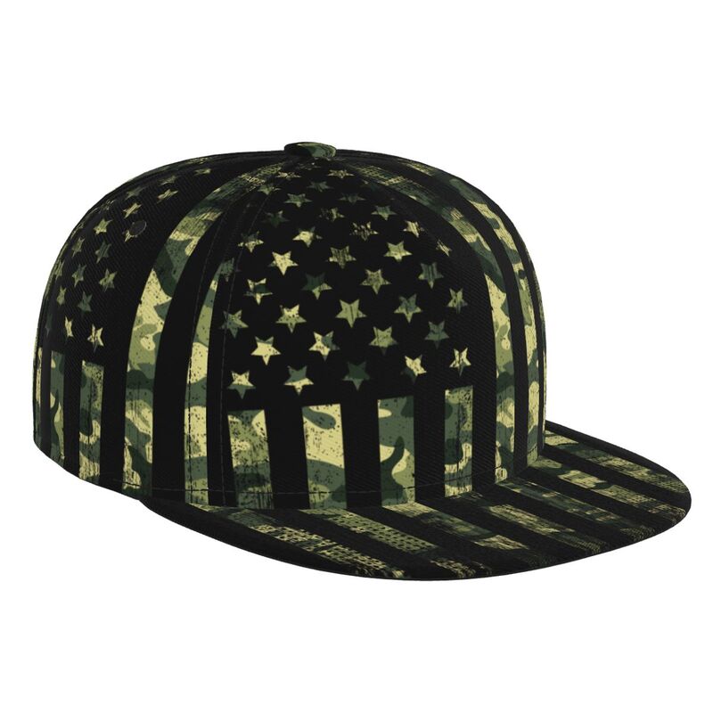 American Flag Camouflage Baseball Cap Camo USA Flag Patriotic Elementary Snapback Caps Dad Hat Flat Bill Brim Hat Trucker Cap Adjustable