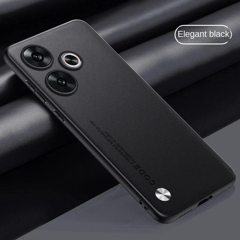 Чехол для Xiaomi POCO F6 PRO Мягкий Веганская кожа Текстура Тонкий Защитная задняя крышка Чехол для Xiaomi POCO F6 F6Pro Полностью закрывающий корпус For POCO F6 Pro чёрный