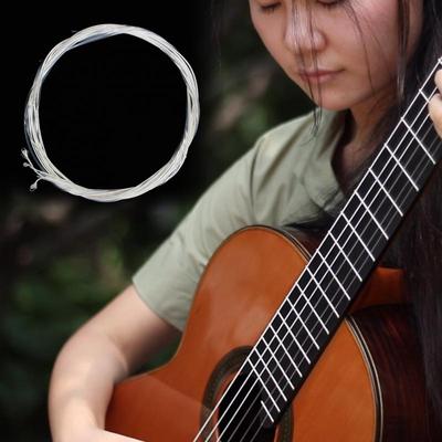6pcs Classical Guitar Strings Set Plating Super Light Classic Guitar Clear Nylon Silver Strings Silver Plated Copper XYZ