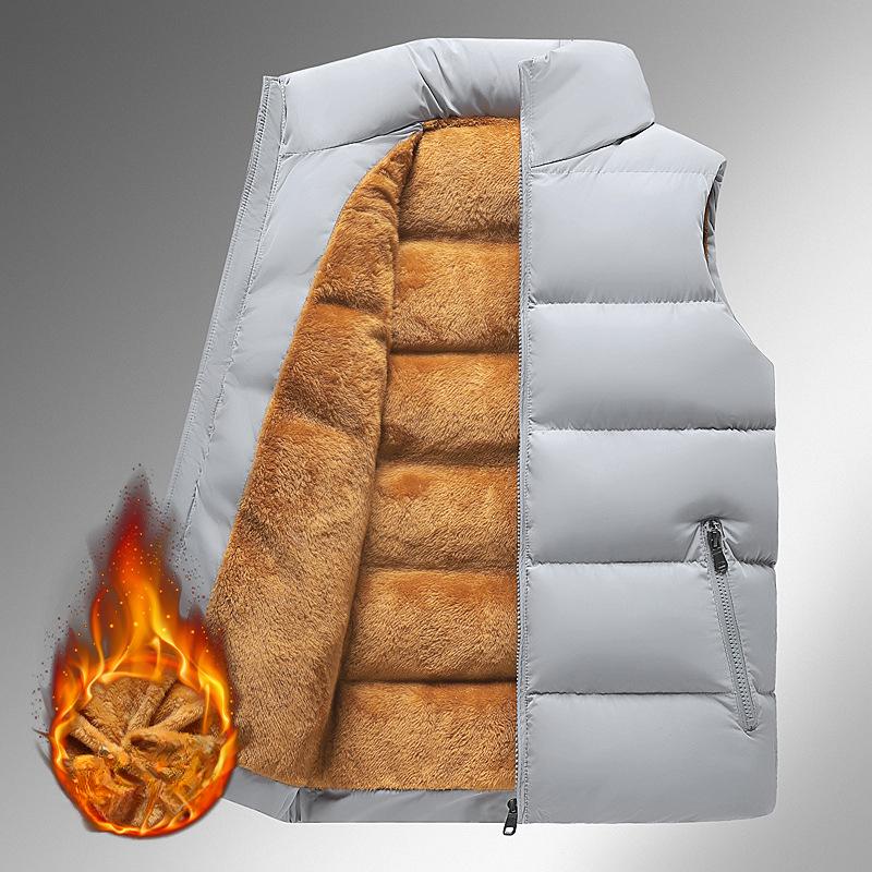 

Мужской осенне-зимний бархатный жилет для подростков и студентов, утолщенный, повседневный, с воротником-стойкой 6XL