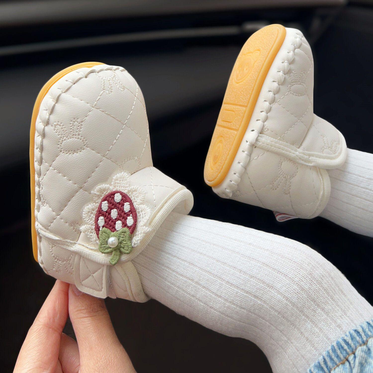 

Затишні бавовняні зимові черевички для новонароджених дівчаток з флісовою підкладкою, 0-1 рік, ідеальні для перших кроків взимку S Inner Length 11cm Recommended 0-6 Months